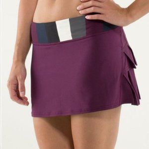 Lululemon Pace Setter Skirt in Plum / Pow Stripe